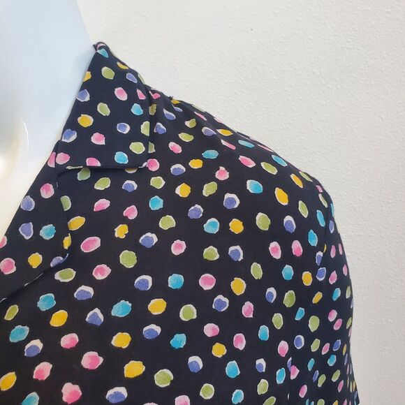 Vintage 80s In Charge Black Rainbow Polkadot Romper - Picture 6 of 11